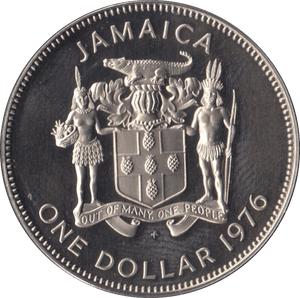 1976 JAMAICA ONE DOLLAR ( SILVER PROOF ) - SILVER WORLD COINS - Cambridgeshire Coins