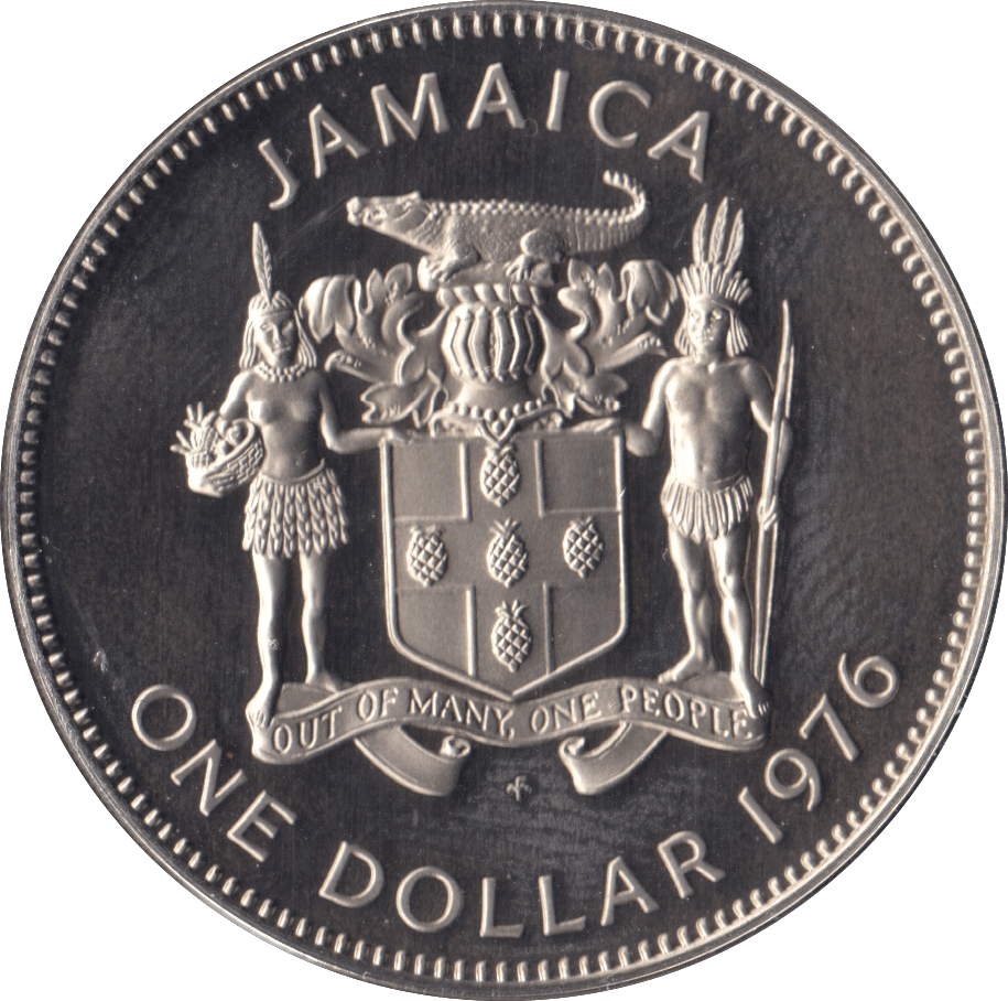 1976 JAMAICA ONE DOLLAR ( SILVER PROOF ) - SILVER WORLD COINS - Cambridgeshire Coins