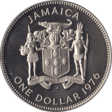 1976 JAMAICA ONE DOLLAR ( SILVER PROOF ) - SILVER WORLD COINS - Cambridgeshire Coins