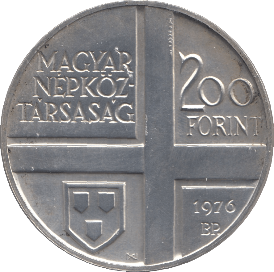 1976 SILVER 200 FORINT HUNGARY - SILVER WORLD COINS - Cambridgeshire Coins