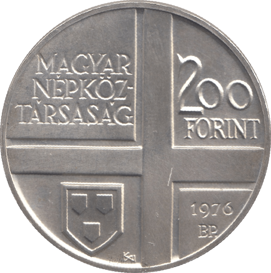 1976 SILVER 200 FORINT HUNGARY - SILVER WORLD COINS - Cambridgeshire Coins