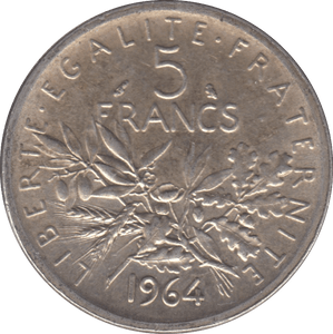 1976 SILVER 5 FRANCS FRANCE - SILVER WORLD COINS - Cambridgeshire Coins
