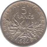 1976 SILVER 5 FRANCS FRANCE - SILVER WORLD COINS - Cambridgeshire Coins