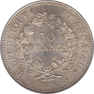 1976 SILVER FRANCE 50 FRANCS ( UNC ) - SILVER WORLD COINS - Cambridgeshire Coins