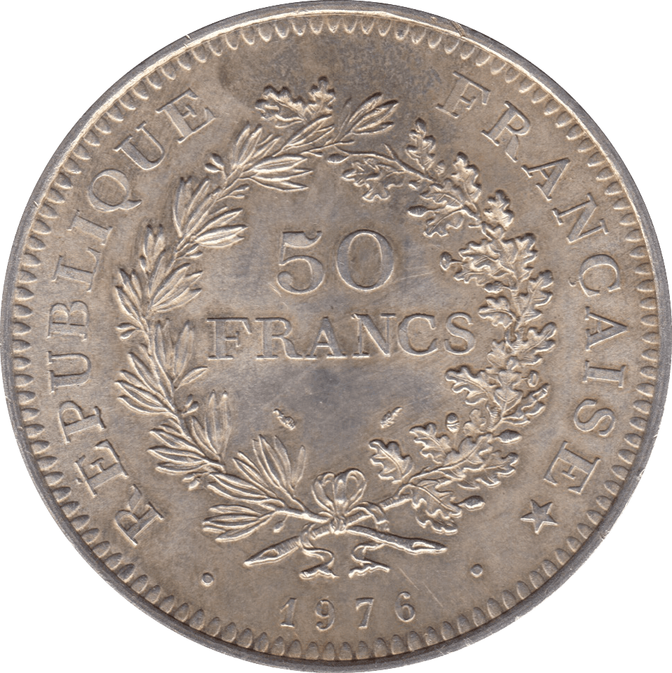 1976 SILVER FRANCE 50 FRANCS ( UNC ) - SILVER WORLD COINS - Cambridgeshire Coins