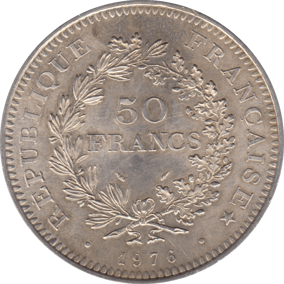 1976 SILVER FRANCE 50 FRANCS ( UNC ) - SILVER WORLD COINS - Cambridgeshire Coins