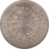 1976 SILVER FRANCE 50 FRANCS ( UNC ) - SILVER WORLD COINS - Cambridgeshire Coins
