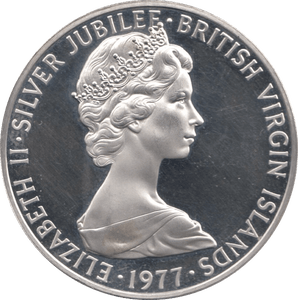 1977 1 DOLLAR BRITISH VIRGIN ISLANDS SILVER PROOF - SILVER WORLD COINS - Cambridgeshire Coins