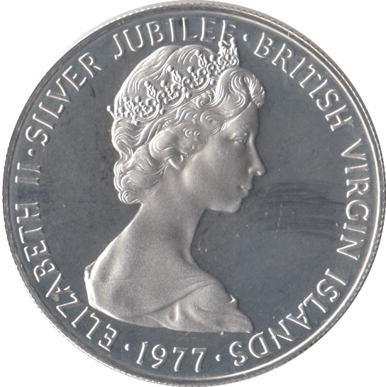 1977 10 CENTS BRITISH VIRGIN ISLANDS PROOF - SILVER WORLD COINS - Cambridgeshire Coins