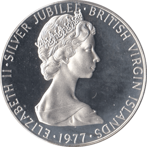 1977 25 CENTS BRITISH VIRGIN ISLANDS (PROOF) - SILVER WORLD COINS - Cambridgeshire Coins