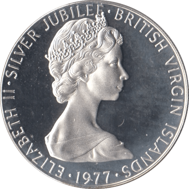 1977 25 CENTS BRITISH VIRGIN ISLANDS (PROOF) - SILVER WORLD COINS - Cambridgeshire Coins