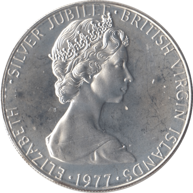 1977 25 CENTS BRITISH VIRGIN ISLANDS PROOF - SILVER WORLD COINS - Cambridgeshire Coins