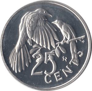 1977 25 CENTS BRITISH VIRGIN ISLANDS PROOF - SILVER WORLD COINS - Cambridgeshire Coins