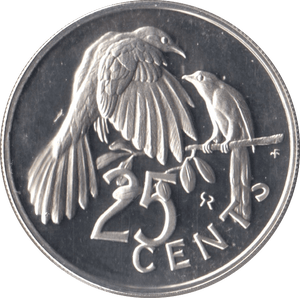 1977 25 CENTS BRITISH VIRGIN ISLANDS (PROOF) - SILVER WORLD COINS - Cambridgeshire Coins