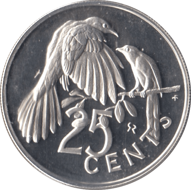 1977 25 CENTS BRITISH VIRGIN ISLANDS (PROOF) - SILVER WORLD COINS - Cambridgeshire Coins
