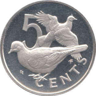 1977 5 CENT BRITISH VIRGIN ISLANDS SILVER PROOF - SILVER WORLD COINS - Cambridgeshire Coins