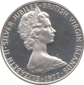 1977 5 CENT BRITISH VIRGIN ISLANDS SILVER PROOF - SILVER WORLD COINS - Cambridgeshire Coins