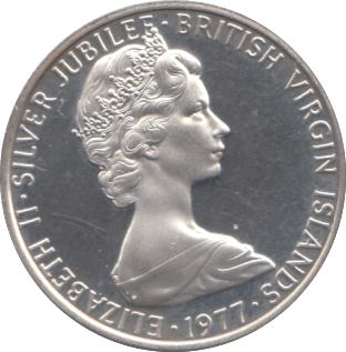 1977 5 CENT BRITISH VIRGIN ISLANDS SILVER PROOF - SILVER WORLD COINS - Cambridgeshire Coins