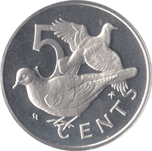 1977 5 CENTS BRITISH VIRGIN ISLANDS PROOF - SILVER WORLD COINS - Cambridgeshire Coins