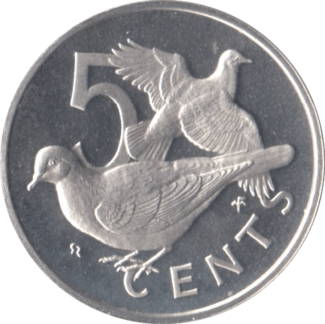 1977 5 CENTS BRITISH VIRGIN ISLANDS PROOF - SILVER WORLD COINS - Cambridgeshire Coins