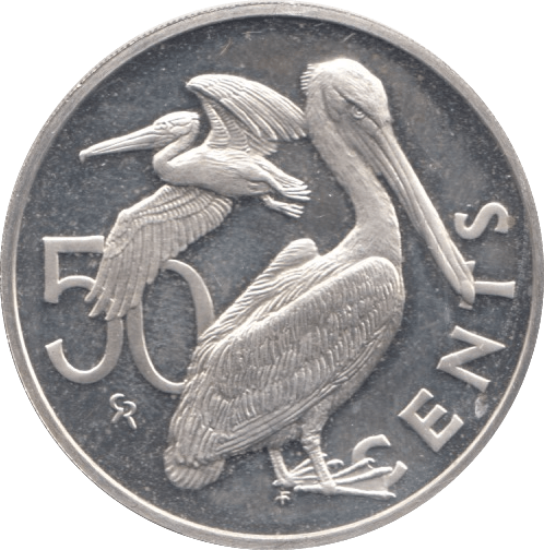 1977 50 CENT BRITISH VIRGIN ISLANDS SILVER PROOF - SILVER WORLD COINS - Cambridgeshire Coins