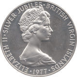 1977 50 CENT BRITISH VIRGIN ISLANDS SILVER PROOF - SILVER WORLD COINS - Cambridgeshire Coins