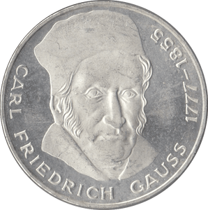 1977 CARL FRIEDRICH GAUSS GERMANY SILVER 5 MARKS - SILVER WORLD COINS - Cambridgeshire Coins