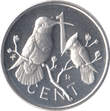 1977 ONE CENT BRITISH VIRGIN ISLANDS SILVER PROOF - SILVER WORLD COINS - Cambridgeshire Coins