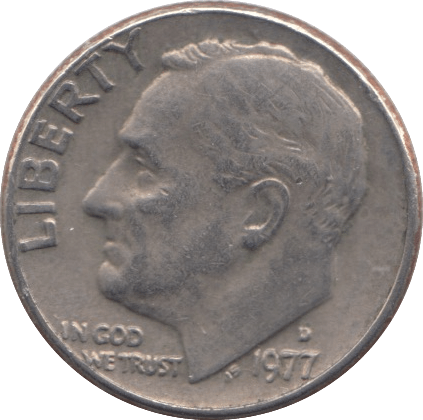 1977 ONE DIME USA - SILVER WORLD COINS - Cambridgeshire Coins