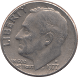1977 ONE DIME USA - SILVER WORLD COINS - Cambridgeshire Coins