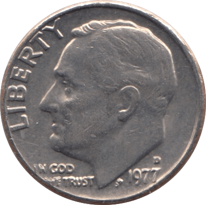 1977 ONE DIME USA - SILVER WORLD COINS - Cambridgeshire Coins