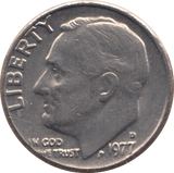1977 ONE DIME USA - SILVER WORLD COINS - Cambridgeshire Coins