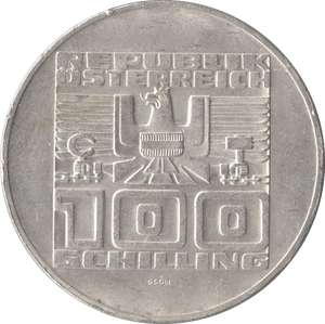 1977 SILVER 100 SCHILLING AUSTRIA - SILVER WORLD COINS - Cambridgeshire Coins