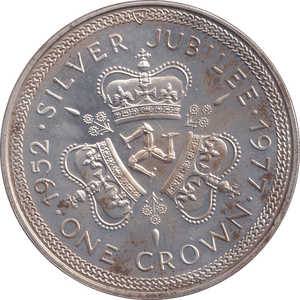 1977 SILVER ISLE OF MAN CROWN - SILVER WORLD COINS - Cambridgeshire Coins