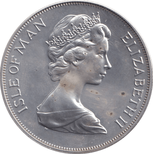 1977 SILVER ISLE OF MAN CROWN - SILVER WORLD COINS - Cambridgeshire Coins