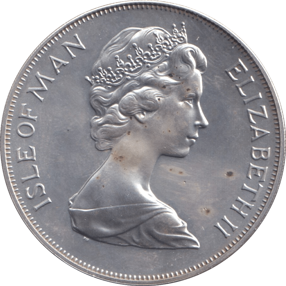 1977 SILVER ISLE OF MAN CROWN - SILVER WORLD COINS - Cambridgeshire Coins