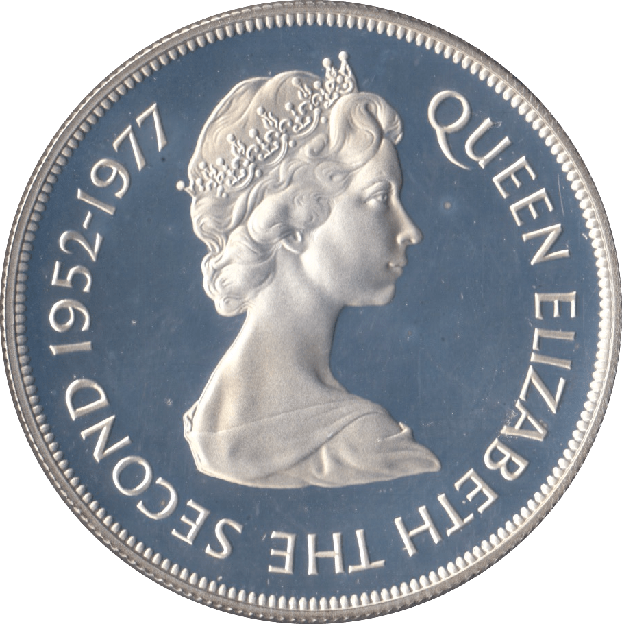 1977 SILVER PROOF TWENTY FIVE PENCE FALKLAND ISLANDS - SILVER WORLD COINS - Cambridgeshire Coins