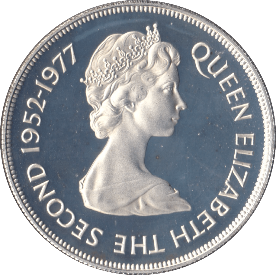 1977 SILVER PROOF TWENTY FIVE PENCE GIBRALTAR - SILVER WORLD COINS - Cambridgeshire Coins