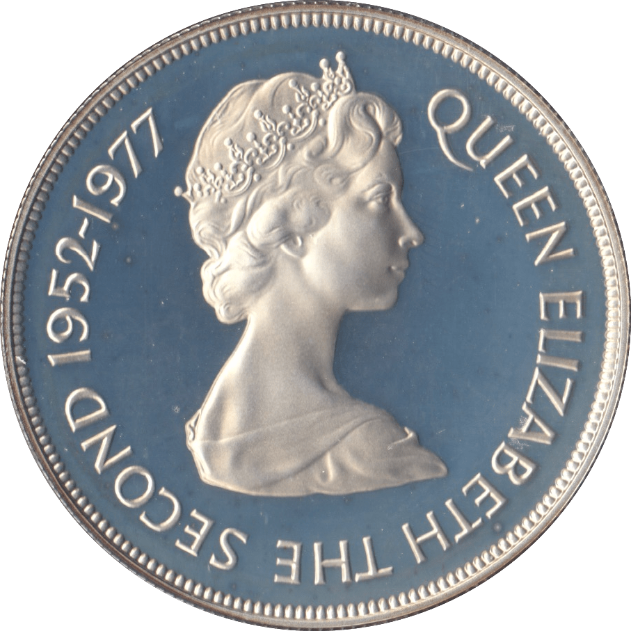 1977 SILVER PROOF TWENTY FIVE PENCE GUERNSEY - SILVER WORLD COINS - Cambridgeshire Coins