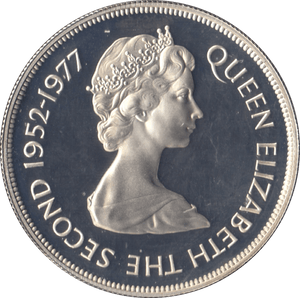 1977 SILVER PROOF TWENTY FIVE PENCE JERSEY - SILVER WORLD COINS - Cambridgeshire Coins