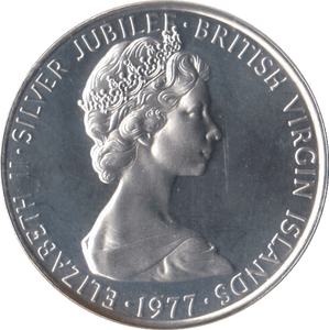 1977 TWO CENTS BRITISH VIRGIN ISLANDS ( SILVER PROOF ) - WORLD COINS - Cambridgeshire Coins