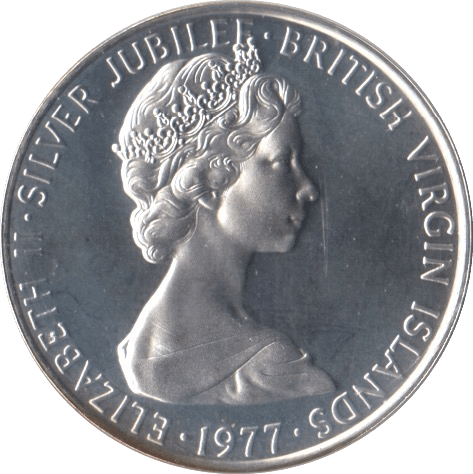 1977 TWO CENTS BRITISH VIRGIN ISLANDS ( SILVER PROOF ) - WORLD COINS - Cambridgeshire Coins