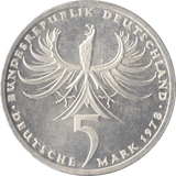 1978 BALTHASAR NEUMANN GERMANY SILVER 5 MARKS - SILVER WORLD COINS - Cambridgeshire Coins