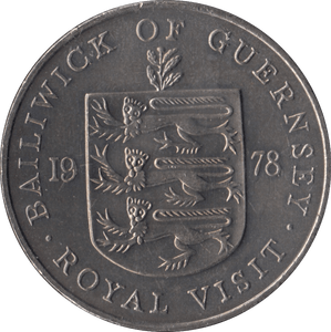 1978 BRILLIANT UNCIRCULATED TWENTY FIVE PENCE GUERNSEY - WORLD COINS - Cambridgeshire Coins