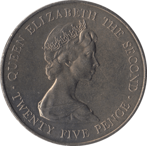 1978 BRILLIANT UNCIRCULATED TWENTY FIVE PENCE GUERNSEY - WORLD COINS - Cambridgeshire Coins