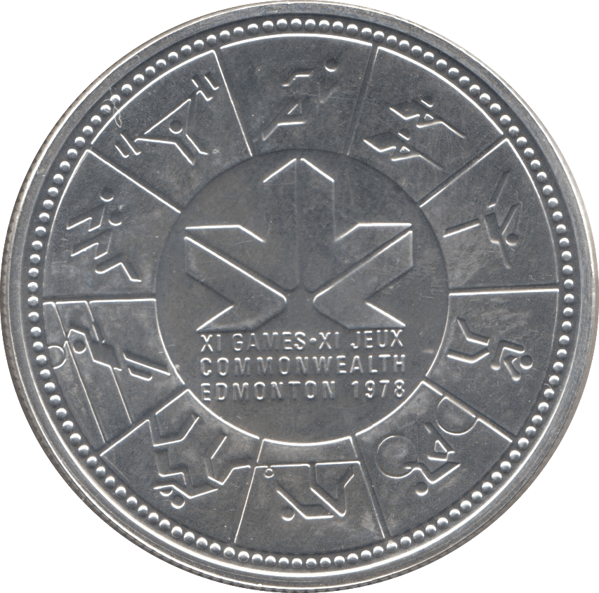 1978 CANADA COMMONWEALTH GAMES SILVER ONE DOLLAR - WORLD SILVER COINS - Cambridgeshire Coins