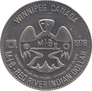 1978 CANADA RED RIVER INDIAN COMMEMORATIVE DOLLAR - WORLD COINS - Cambridgeshire Coins