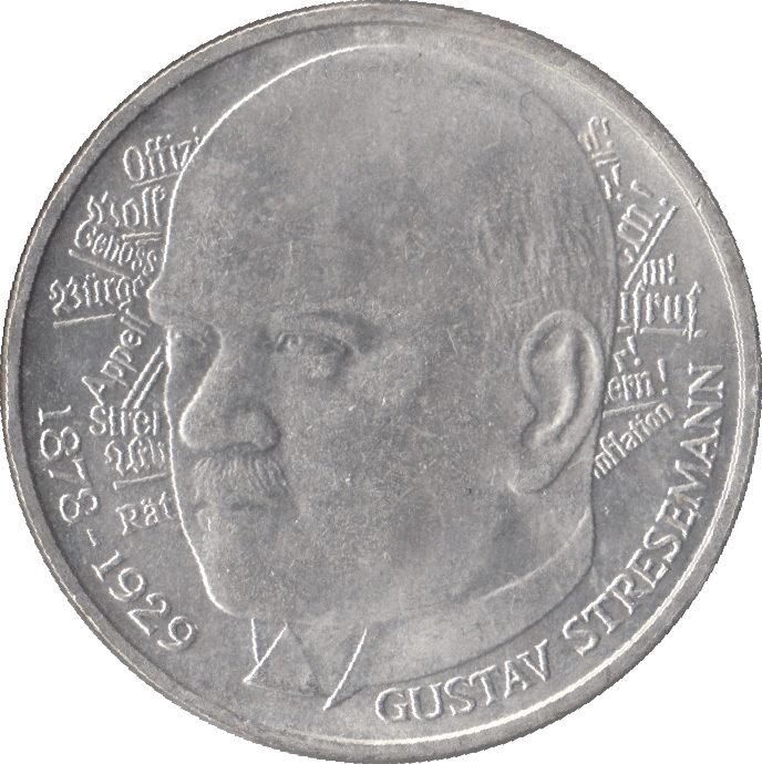 1978 GUSTAV STRESEMAN GERMANY SILVER 5 MARKS - SILVER WORLD COINS - Cambridgeshire Coins