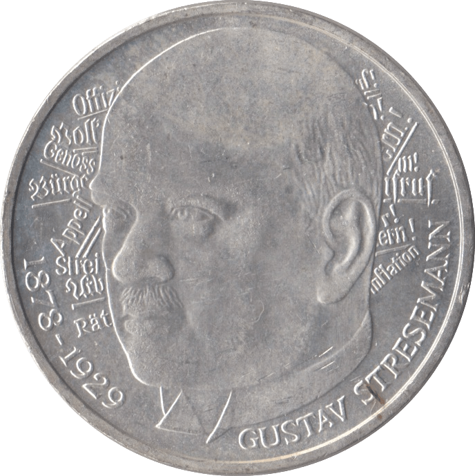 1978 GUSTAV STRESEMAN GERMANY SILVER 5 MARKS - SILVER WORLD COINS - Cambridgeshire Coins