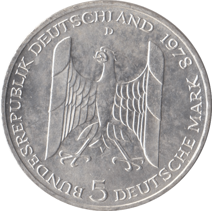 1978 GUSTAV STRESEMAN GERMANY SILVER 5 MARKS - SILVER WORLD COINS - Cambridgeshire Coins